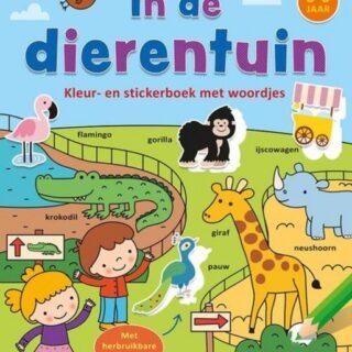 Boek In De Dierentuin - Kleur- En Stickerboek Met Woordjes (3-5 jaar)