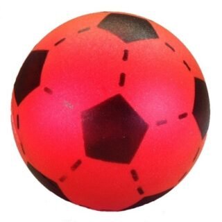 Softbal foam - voetbal print - rood - zacht - 20 cm - speelgoed ballen