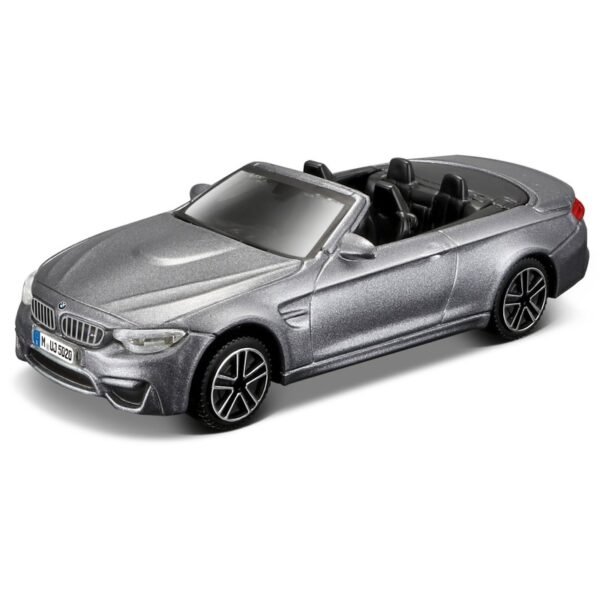 Modelauto BMW M4 - cabrio - metallic zilver - schaal 1:43 - schaalmodel - speelgoedauto