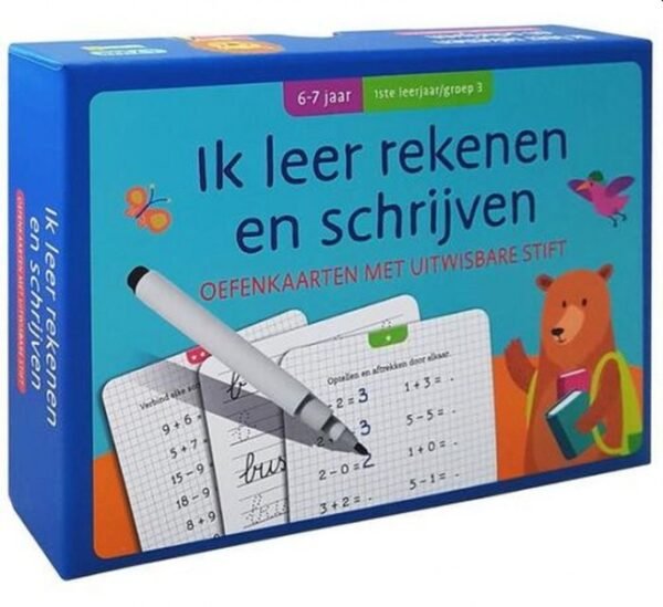 Ik Leer Rekenen En Schrijven Oefenkaarten Uitwisbare Stift (6-7 jaar)
