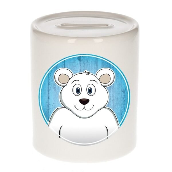 Spaarpot met ijsberen print voor kids 9 cm