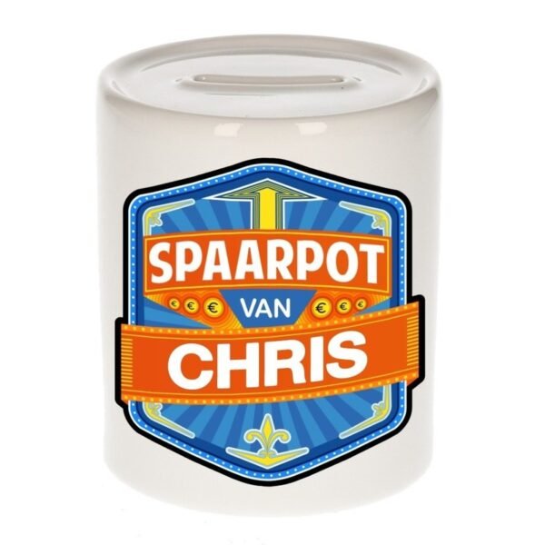 Kinder cadeau spaarpot voor een Chris