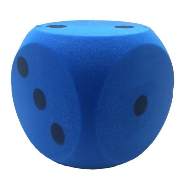 Dobbelsteen - blauw - 16 x 16 cm - foam - groot formaat - dobbelspel dobbelsteen