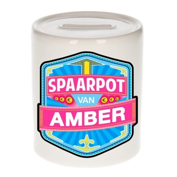 Kinder cadeau spaarpot voor een Amber