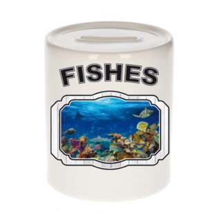 Dieren vis spaarpot - fishes/ vissen spaarpotten kinderen 9 cm