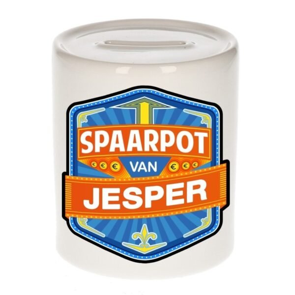 Kinder cadeau spaarpot voor een Jesper