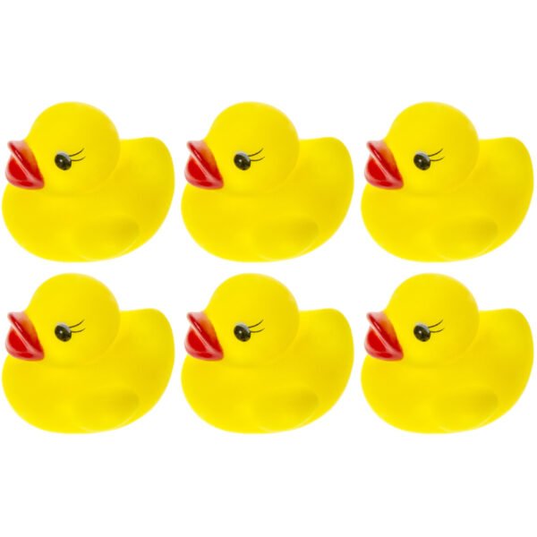 60x Badeendjes geel badspeelgoed 3 cm