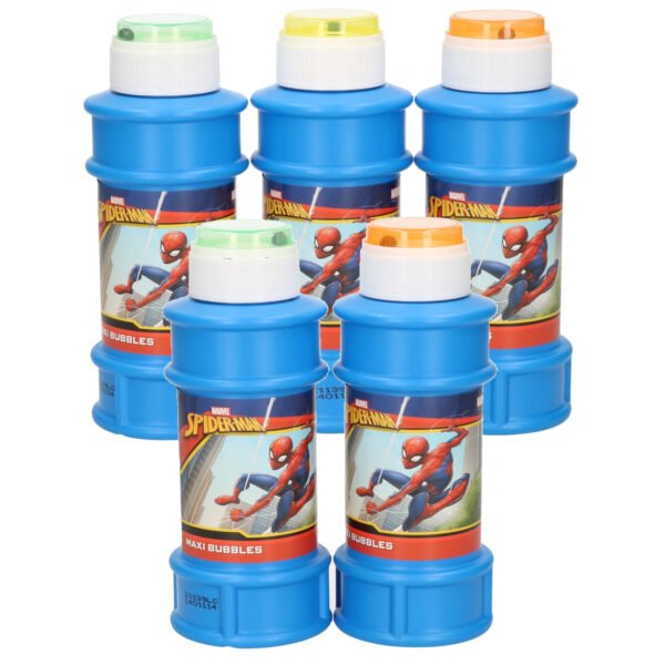 10x Disney Spiderman bellenblaas flesjes met bal spelletje in dop 175 ml voor kinderen