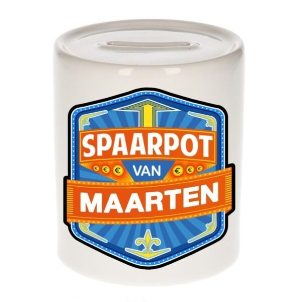 Kinder cadeau spaarpot voor een Maarten