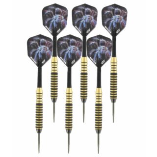3x Set van 3 dartpijlen Tarantula Brass 22 grams