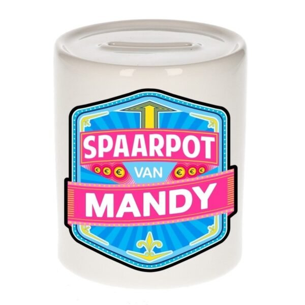 Kinder cadeau spaarpot voor een Mandy