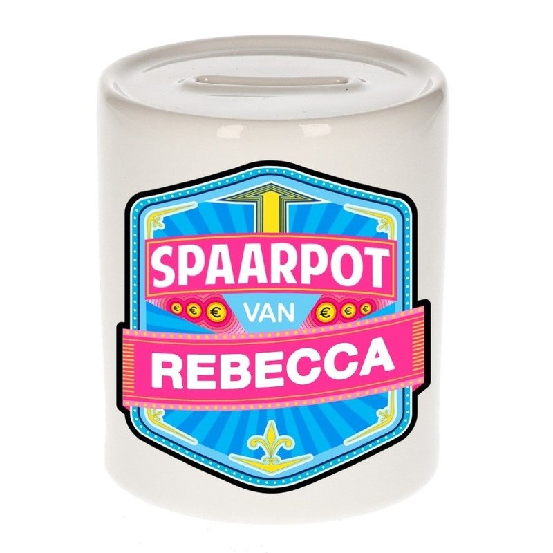 Kinder cadeau spaarpot voor een Rebecca