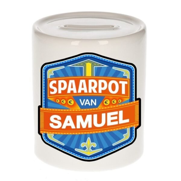 Kinder cadeau spaarpot voor een Samuel