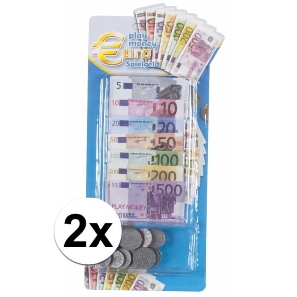 Set van 2x stuks nep geld euros voor kinderen
