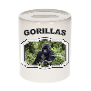 Dieren gorilla spaarpot - gorillas/ gorilla apen spaarpotten kinderen 9 cm