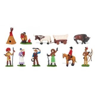 Speelgoed figuren - indianen en cowboys - 11x - Plastic - speelpoppetjes