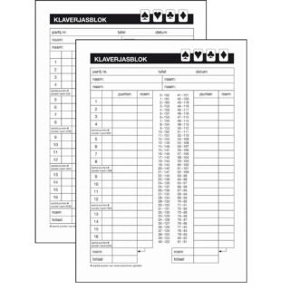 Klaverjas scoreblok - 2x - A5 - 50 vellen - klaverjassen spel