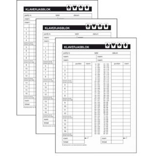 Klaverjas scoreblok - 3x - A5 - 50 vellen - klaverjassen spel