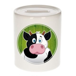 Spaarpot met koeien print voor kids 9 cm