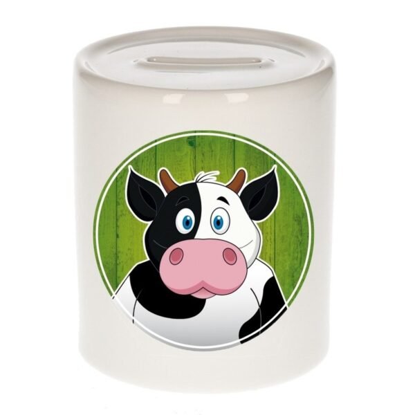 Spaarpot met koeien print voor kids 9 cm