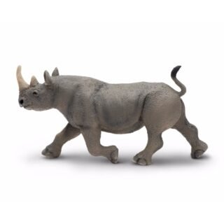 Plastic speelgoed figuur zwarte neushoorn 14 cm