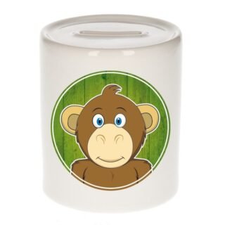 Spaarpot met apen print voor kids 9 cm