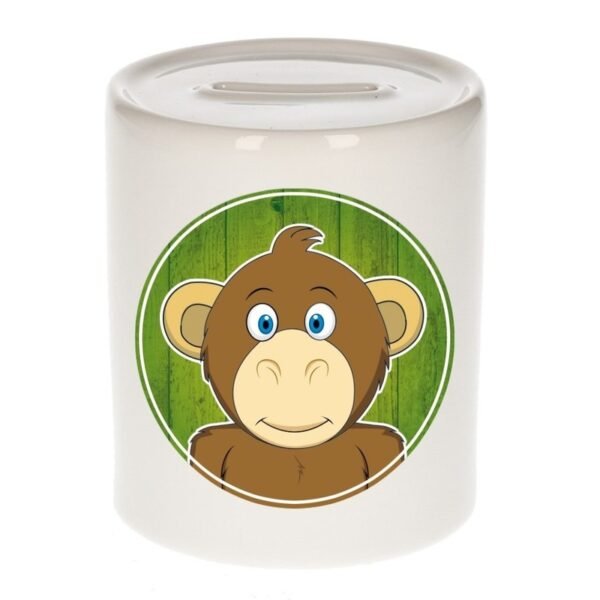 Spaarpot met apen print voor kids 9 cm