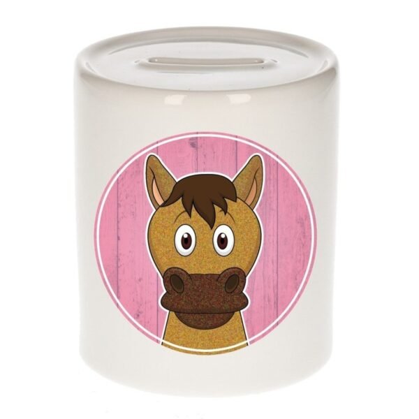 Spaarpot met paarden print voor kids 9 cm