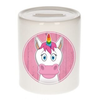 Spaarpot met eenhoorns print voor kids 9 cm