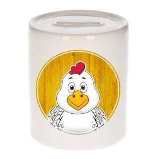 Spaarpot met kippen print voor kids 9 cm