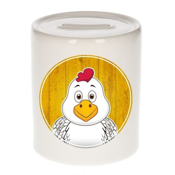Spaarpot met kippen print voor kids 9 cm