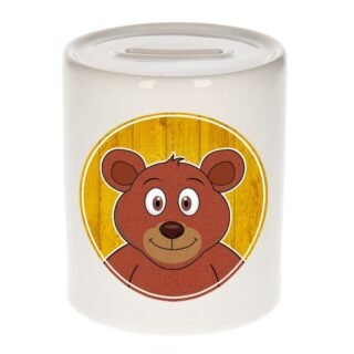 Spaarpot met beren print voor kids 9 cm