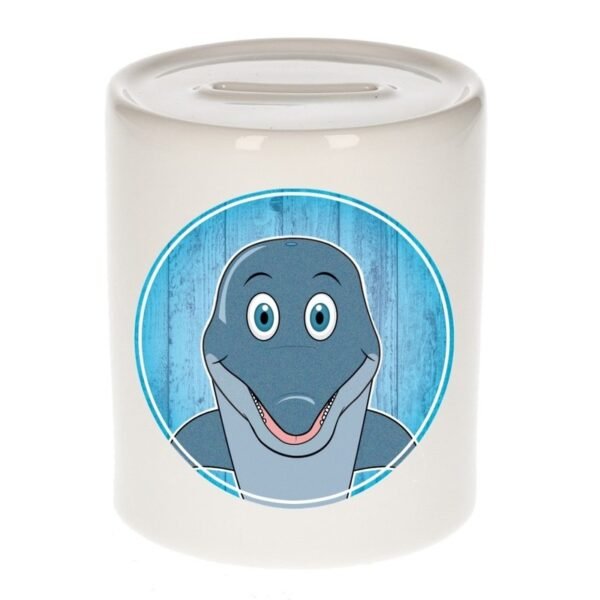 Spaarpot met dolfijnen print voor kids 9 cm