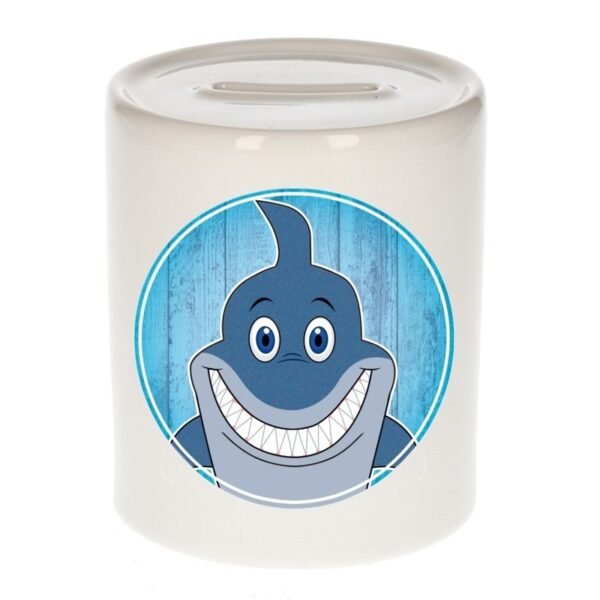 Spaarpot met haaien print voor kids 9 cm