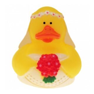 Bruid badeendje - rubber - 5 cm - Huwelijk/bruiloft cadeau