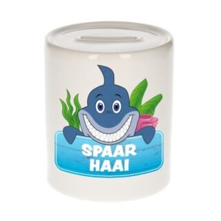 Kinder cadeau spaarpot haai 9 cm