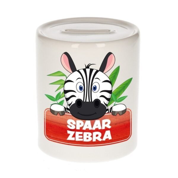 Kinder cadeau spaarpot zebra 9 cm