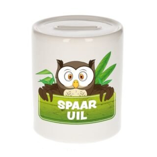 Kinder cadeau spaarpot uil 9 cm