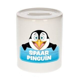 Kinder cadeau spaarpot pinguin 9 cm