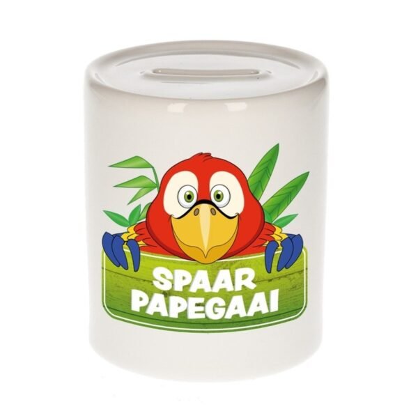 Kinder cadeau spaarpot papegaai 9 cm