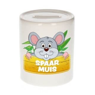Kinder cadeau spaarpot muis 9 cm