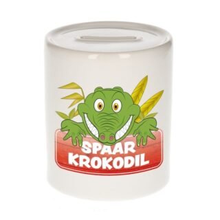 Kinder cadeau spaarpot krokodil 9 cm