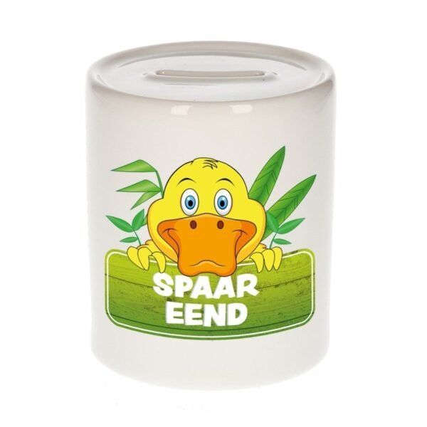 Kinder cadeau spaarpot eend 9 cm