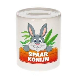 Kinder cadeau spaarpot konijn 9 cm