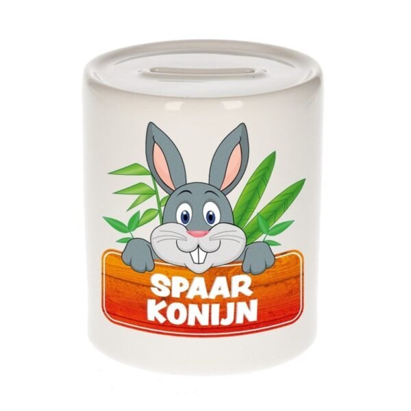 Kinder cadeau spaarpot konijn 9 cm