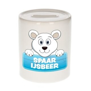 Kinder cadeau spaarpot ijsbeer 9 cm