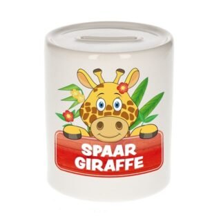 Kinder cadeau spaarpot giraffe 9 cm