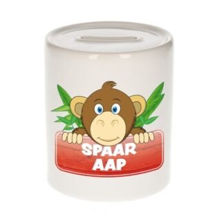Kinder cadeau spaarpot apen 9 cm
