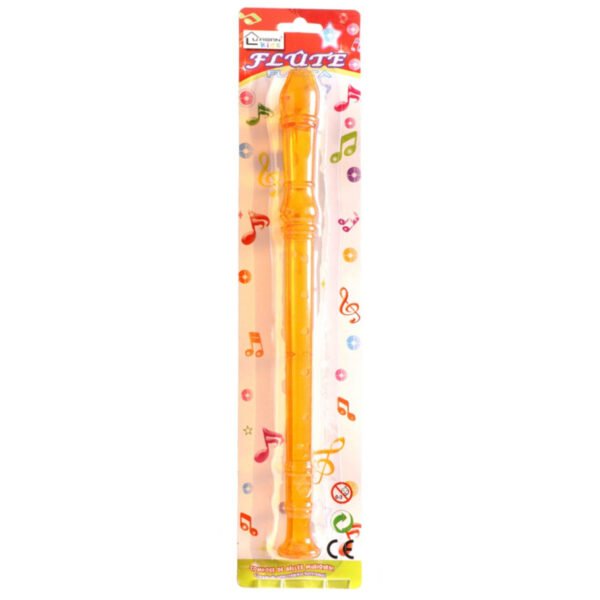 Speelgoed blokfluit voor kinderen - transparant oranje - kunststof - 32 cm