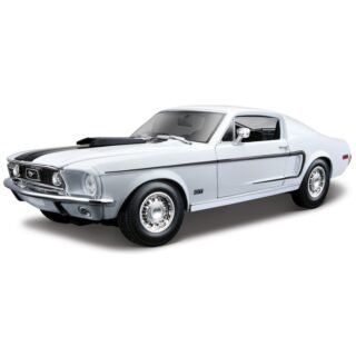 Speelgoed auto Ford Mustang GT 1968 wit 1:18